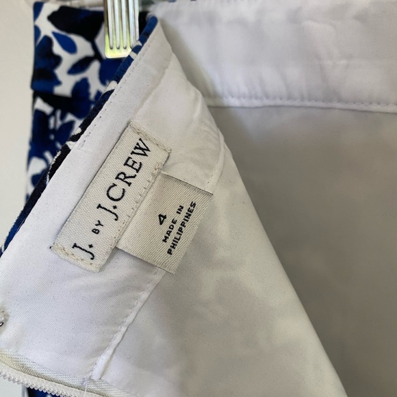 J. by J. Crew Cotton Pencil Skirt, Lined Black/Blue Floral Size 4 - Picture 4 of 4